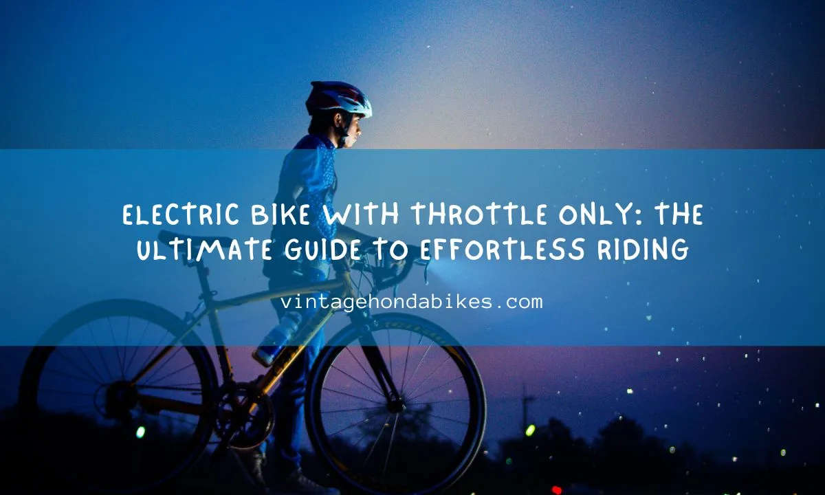 Electric Bike With Throttle Only: The Ultimate Guide to Effortless Riding